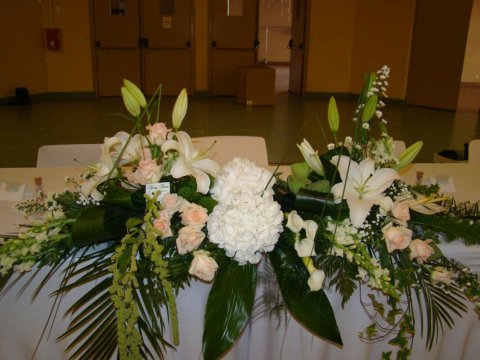 Composition florale pour un mariage 